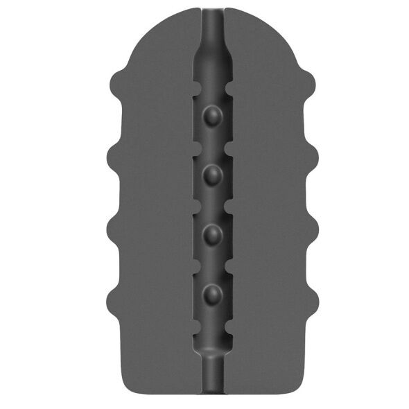 Enjoy diverse sensations with the All Black Masturbator Bumpy. Textured exterior, cavernous interior, and body-safe. Perfect for intense solo play.1